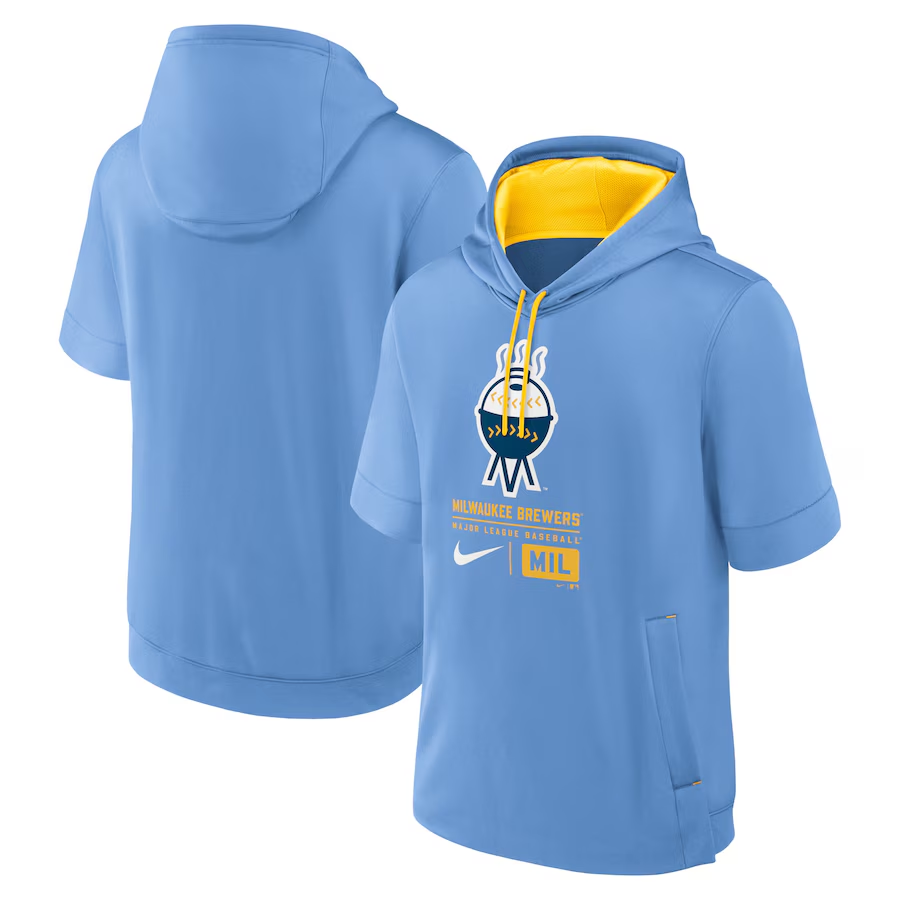 Men MLB Milwaukee Brewers blue 2024 Nike hoodie->minnesota twins->MLB Jersey